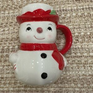 Pottery Barn Figural Snowman Mug NWOT